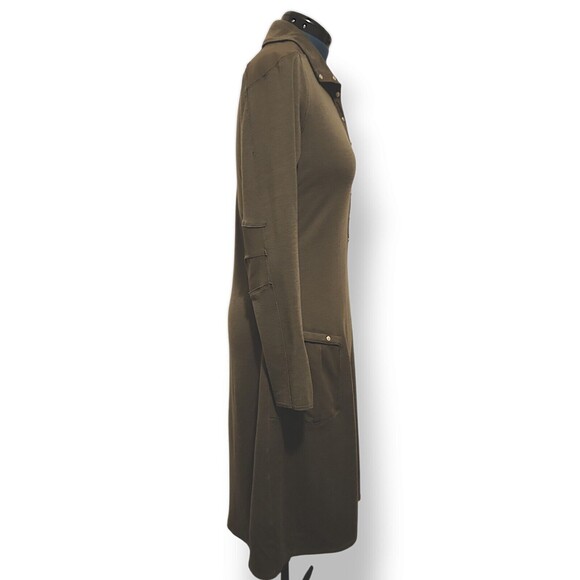 Nau Size L Womens Gray 100% Wool Long Sleeve Front Snap Sheath Dress *Flaw - Picture 5 of 9